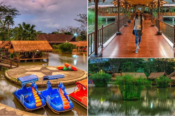 Tempat Makan Sekaligus Rekreasi, Cocok Untuk Keluarga, Saung-saung Berada di Atas Danau dengan Hembusan Semilir Angin di Rumah Air Bogor Nirwana rumah air bogor nirwana